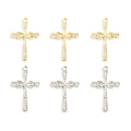 Crystal-Accented Gold Silver Cross Alloy Jewelry Pendants in 2 Styles view 1