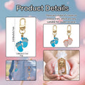 Blue Pink Wooden Baby Feet Keychain Gold Lobster Clasp view 4