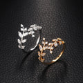 Leaf Branch Adjustable Open Ring In Gold And Silver Tones view 1