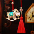 Mini Crystal Rocking Horse Keychains and Tassel Car Hangers view 3
