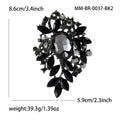 Oversized Oval Crystal Leaf Cluster Brooch in Eleven Colorways view 5