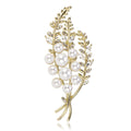 Wheat Pearl Look Metal Brooch Pin for Jackets and Lapels view 1