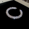 Thick Ribbed Crystal Open Cuff In Gold Or Silver Tone view 6