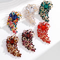 Orange Flower Crystal Eight Designs Metal Brooch Pin view 5