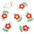 Enamel Flower Charms in Five Colors and Two Metal Tones view 7