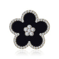 Enamel Rhinestone Five Petal Flower Brooch Metal Pin view 1