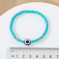 Turquoise Bead Evil Eye Stretch Bracelets in Two Colors view 5
