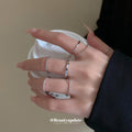 Seven Piece Mixed Plain And Textured Stacking Ring Sets In Gold Or Silver Tone view 1