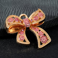 Pave Rhinestone Bow Charm Pendant Gold Tone Two Colors view 4