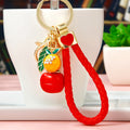 Persimmon Orange and Leaf Keychains in Plain Loop and Cord Options view 9