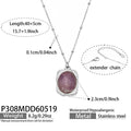 Stainless Steel Oval Stone Pendant Satellite Chain Necklace view 8