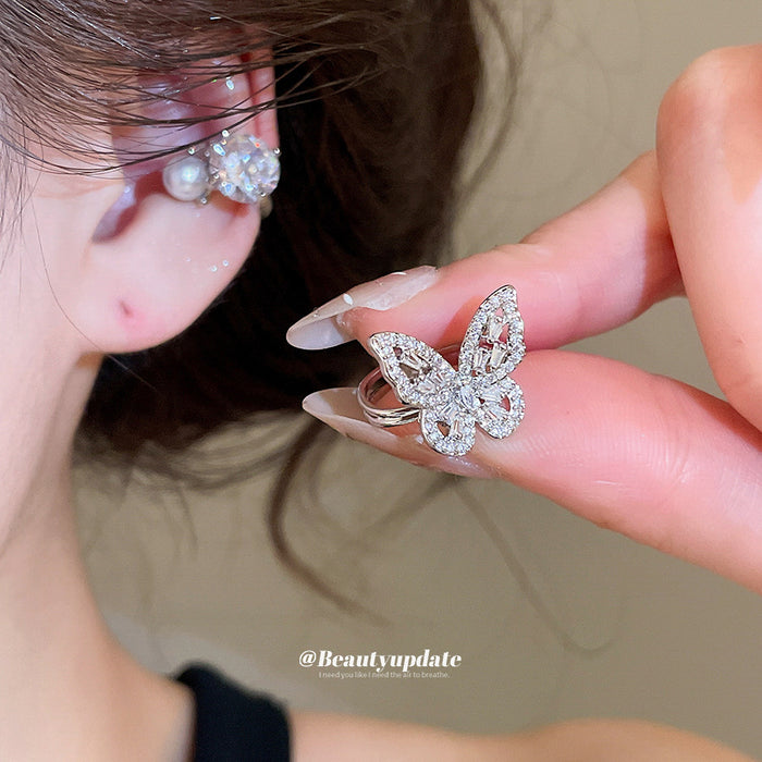 Crystal Butterfly Clip-On Earrings in Two Accent Styles