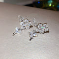 Crystal Rose Clip On Earrings in Two Finishes Statement Jewelry Design view 6