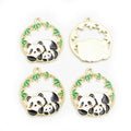 Round Enamel Panda Metal Charms in Nine Illustrated Designs view 9