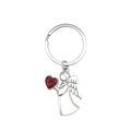 Silver Angel Heart Rhinestone Keychain Clear Pink Red view 8