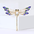 Dragonfly Brooch With Pearl and Blue Green Crystal Wings view 4