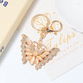 Cat Eye Stone Butterfly Keychain Gold Clasp Four Colors view 6