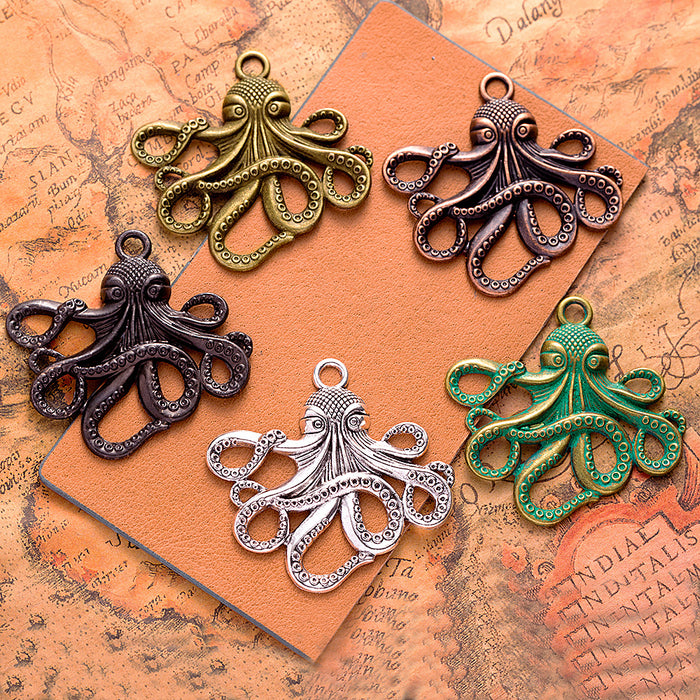 Large Alloy Squid Octopus Pendant for Men's Necklaces