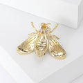 Gold Tone Crystal Bee Brooch With White Pearl Body view 4
