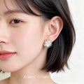 Silver Jellyfish Starburst Filigree Zircon Stud Earrings view 2
