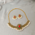 Six Color Ornate Choker Necklace and Dangle Earring Sets view 4