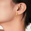 Twisted Rope Drop Stud Earrings With Zircon Gold Or Steel view 4