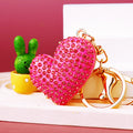 Offset Crystal Heart Keychains with Fortune Cords and Loose Loops view 7