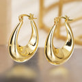 Sculpted Geometric Hoop Earrings in Four Tone Styles view 2