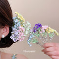 Floral Cluster U-Pin Hair Pins Six Colors Green Stems view 1