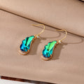 Gold Tone Faceted Wing Crystal Effect Hook Earrings in Four Colors view 2
