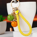 Twin Persimmon Keychains with Braided and Bare Wrist Loop Options view 3