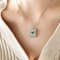 Square Sunburst Heart Stud Earrings And Matching Pendant Necklaces view 6