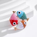 Aqua Pink Fish Enamel Metal Brooch Pin for Jackets and Lapels view 4