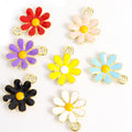 Enamel-Look Gold Silver Daisy Alloy Charms in 14 Styles view 2