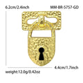 Textured Padlock Brooch in Polished Metal for Jackets and Scarves view 6