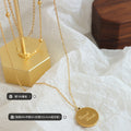 Triple Layer Good Luck Disc Pendant Necklace Three Tones view 2