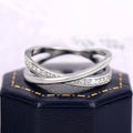 White Metal Crisscross Clear Stone Multi Band Ring Alloy view 3