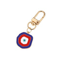 Red and Blue Evil Eye Keychains Necklaces and Earrings in Two Shapes view 5