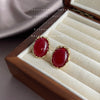 Scalloped Oval Stud