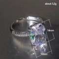 Silver Large Clear CZ Four-Prong Cushion Ring Styles view 5