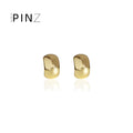 Polished Chunky Curved Rectangular Dome Stud Earrings view 2