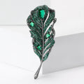 Pavé Crystal Feather Brooch in Four Color Finishes view 1