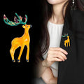 Christmas Reindeer Enamel Two Designs Metal Brooch Pin view 4