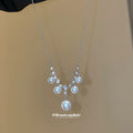Silver Tone Branch Necklace With Crystal Leaves And Pearl Drops view 4