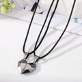 Two Piece Faceted Magnetic Heart Couple Necklace Sets view 6