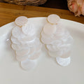 Layered Shell Disc Drop Earrings in Three Colors With Decorative Details view 7