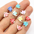 Colorful Striped Fish Enamel Charms with Gold Tone Loops view 3