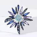 Crystal Sunflower Brooch In Blue And Purple Decorative Lapel Pin view 4