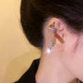 Silver Tone Butterfly Ear Cuffs With Fine Chain Tassels view 6