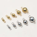 Double Loop Faceted Metal Ball Connectors in Gold and Steel view 3